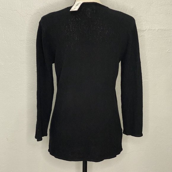 Chico's Design Women’s Sz  1 (S) Black V-Neck Ashley Pullover Knit Sweater NWT - Picture 6 of 10